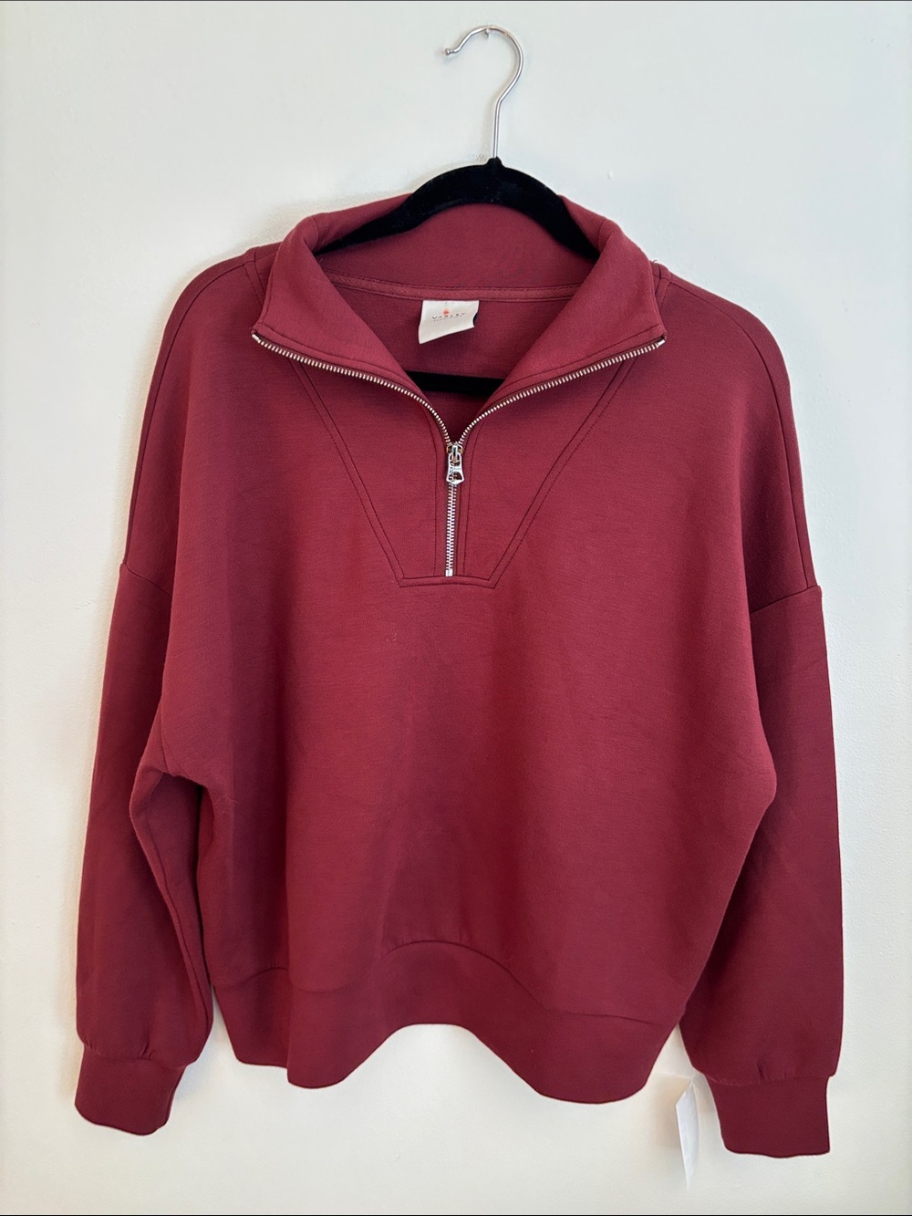 Varley Hawley Half-Zip Sweatshirt – Sassafras Marl – Size S NEW Imperfect